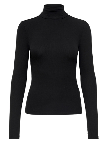 Only T-shirt ONLSILLE ROLL NECK TOP JRS NOOS 15256046 BLACK