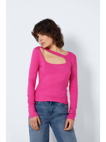 Noisy may T-shirt NMDRAKEY PRASI L/S TOP JRS FWD 27023619 PINK YARROW