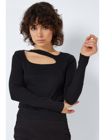 Noisy may T-shirt NMDRAKEY PRASI L/S TOP JRS FWD 27023619 BLACK