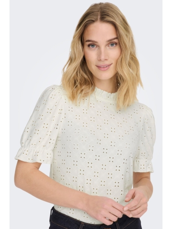 Jacqueline de Yong T-shirt JDYCATHINKA S/S HIGHNECK TOP JRS AT 15288731 Cloud Dancer