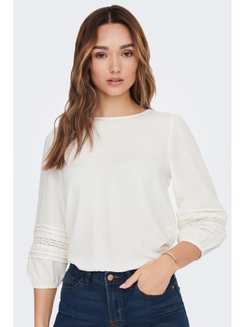 Jacqueline de Yong Blouse JDYLARA 3/4 LACE TOP WVN 15289154 CLOUD DANCER