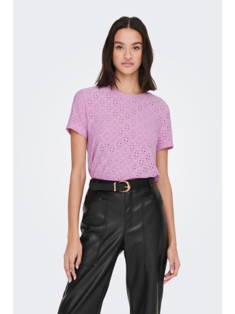 Jacqueline de Yong T-shirt JDYCATHINKA S/S TAG TOP JRS NOOS 15158450 Orchid
