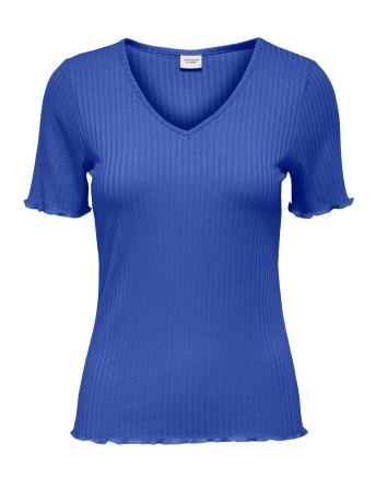Jacqueline de Yong T-shirt JDYFRANSISKA S/S SOLID TOP JRS NOOS 15238718 DAZZLING BLUE