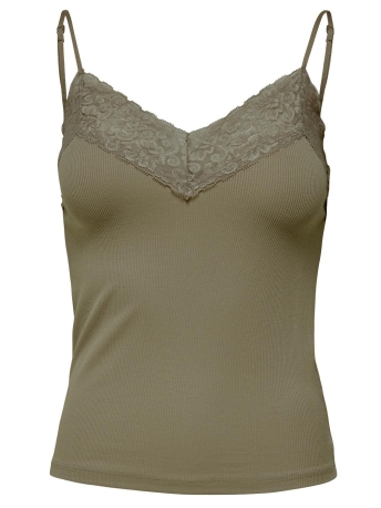 Only Top ONLTILDE RIB LACE SINGLET JRS 15203792 ALOE