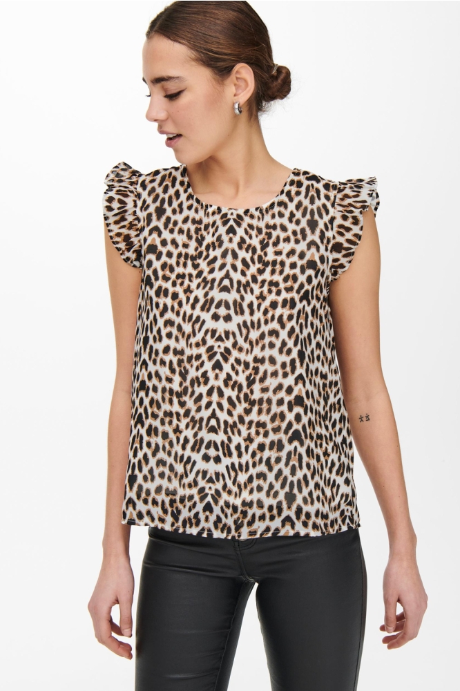 ONLANN STAR S/L FRILL TOP NOOS PTM 15251507 TOFU/CATHLY LEO