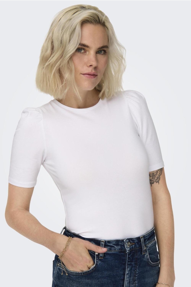 onllive love 2/4 pufftop jrs noos 15282484 only t-shirt white