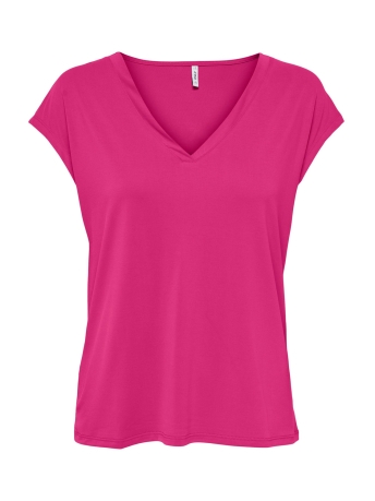 Only T-shirt ONLFREE S/S MODAL V-NEC TOP BOX JRS 15287041 Very Berry