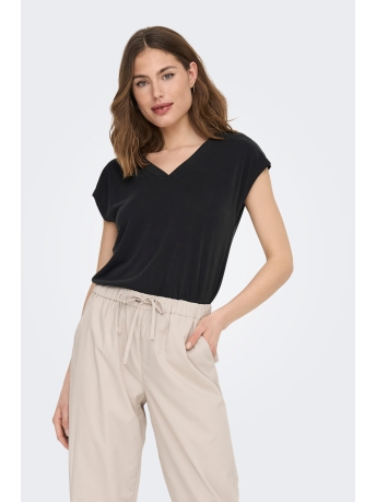 Only T-shirt ONLFREE S/S MODAL V-NEC TOP BOX JRS 15287041 Black