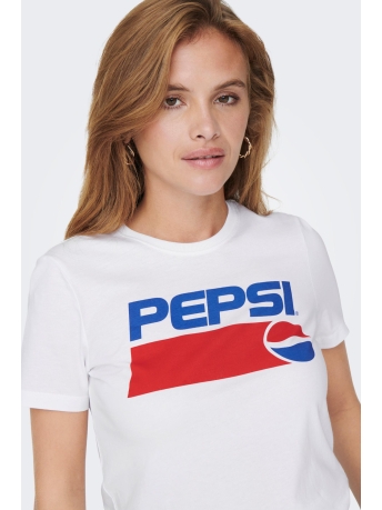 Only T-shirt ONLPEPSI REG S/S TOP BOX JRS 15273443 Bright White/LOGO