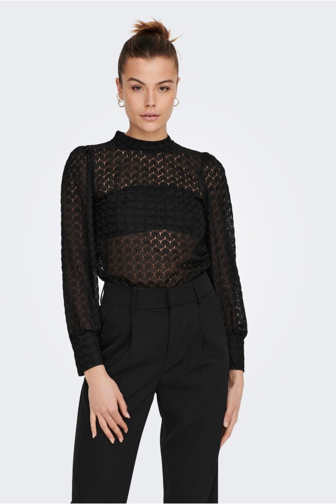 JDYAVERY L/S LACE TOP JRS 15268408 BLACK