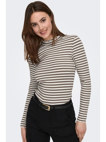 Jacqueline de Yong T-shirt JDYFRANSISKA L/S STRIPE TOP JRS NOO 15266442 CLOUD DANCER