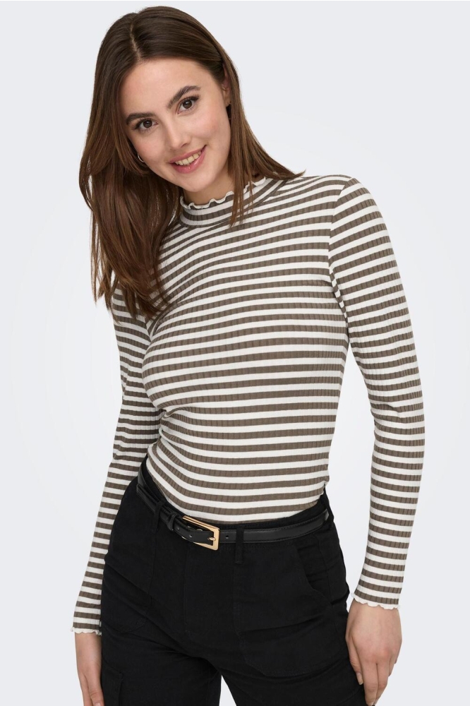 JDYFRANSISKA L/S STRIPE TOP JRS NOO 15266442 CLOUD DANCER