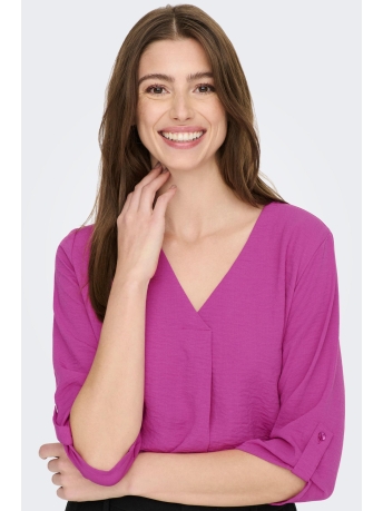 Jacqueline de Yong T-shirt JDYDIVYA 3/4 TOP WVN NOOS 15226911 FESTIVAL FUCHSIA