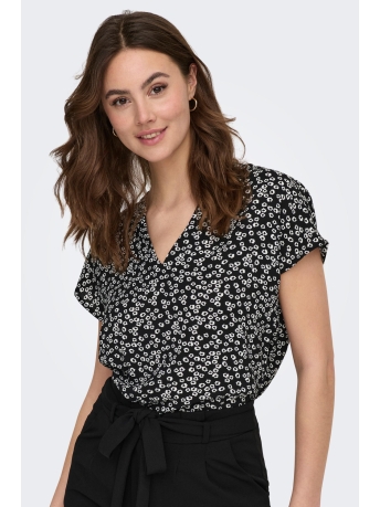 Jacqueline de Yong T-shirt JDYLION S/S TOP WVN NOOS 15249287 Black/CD FLOWER
