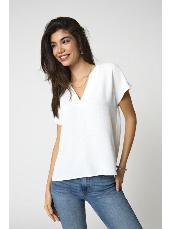 Jacqueline de Yong T-shirt JDYLION S/S TOP WVN NOOS 15249287 Cloud Dancer
