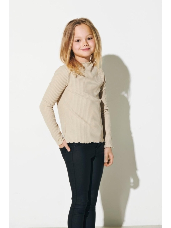 Kids Only T-shirt KOGNELLA L/S HIGH NECK TOP JRS NOOS 15212059 Humus