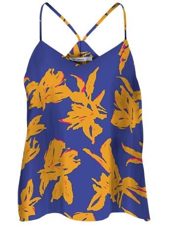 Only Top ONLALMA LIFE POLY CYRUS SINGLET AOP 15284351 Dazzling Blue