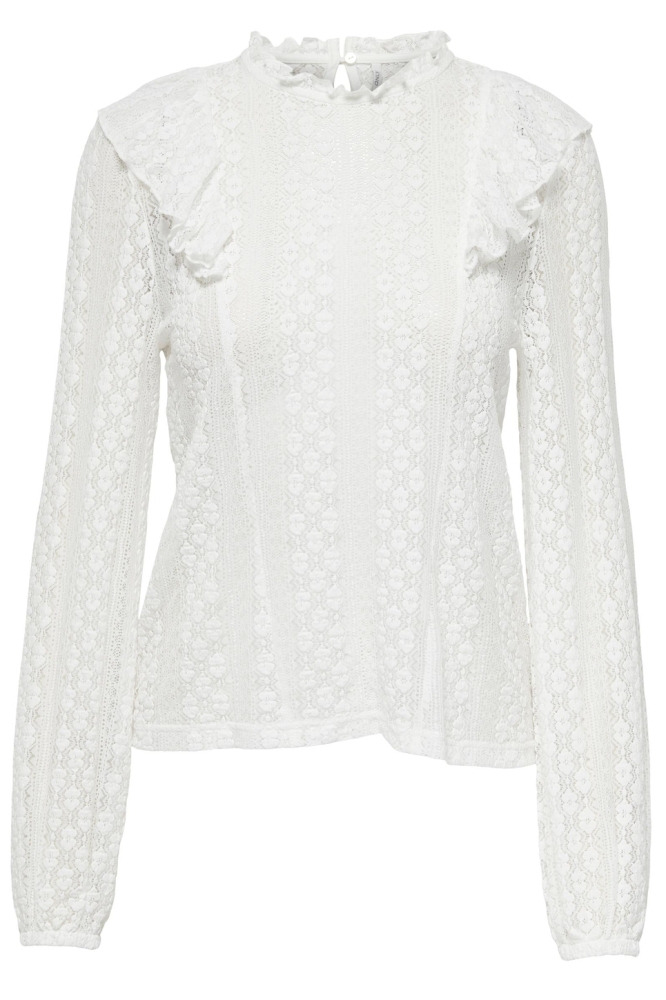 ONLAYA L/S FRILL LACE TOP JRS 15284999 Cloud Dancer