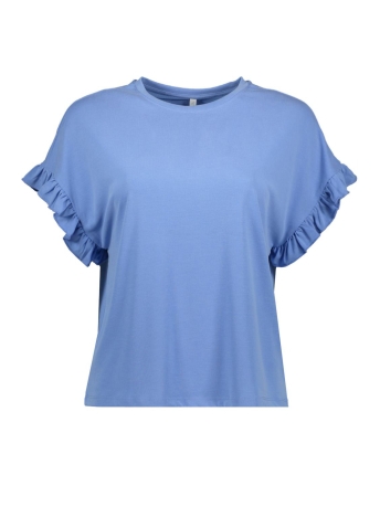 Only T-shirt ONLFREE LIFE S/S FRILL LONG TOP CS 15295909 Provence