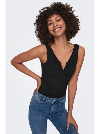 Jacqueline de Yong Top JDYFRANSISKA S/L V-NECK TANK TOP JR 15262701 BLACK