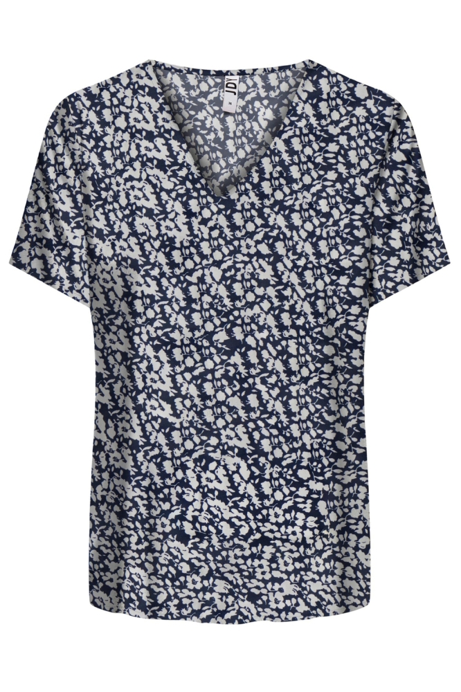 JDYSTARR LIFE S/S V-NECK TOP WVN 15198141 Sky Captain/DAISY FLOW