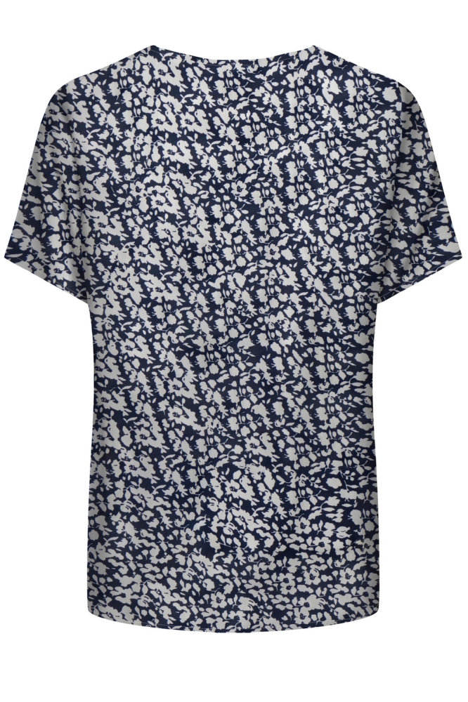 JDYSTARR LIFE S/S V-NECK TOP WVN 15198141 Sky Captain/DAISY FLOW