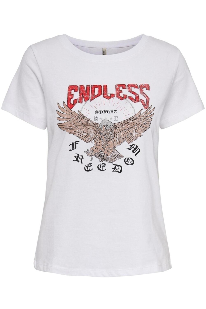 ONLFRAN O-NECK S/S TOP CS JRS 15307383 WHITE/ENDLESS