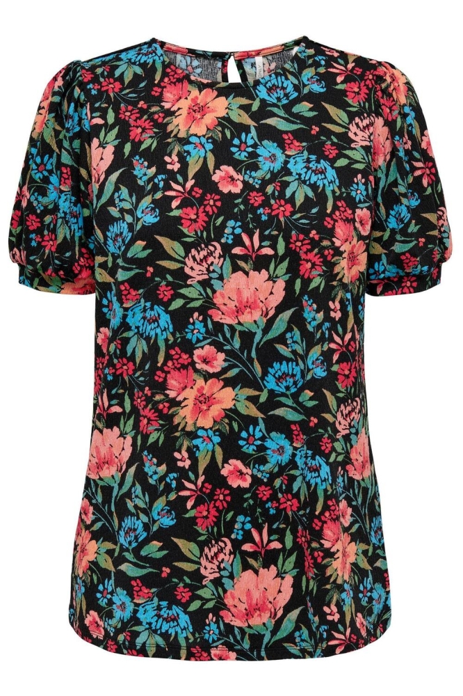 ONLPAULINE 2/4 TOP CS JRS 15307425 BLACK/TROPI FLOW