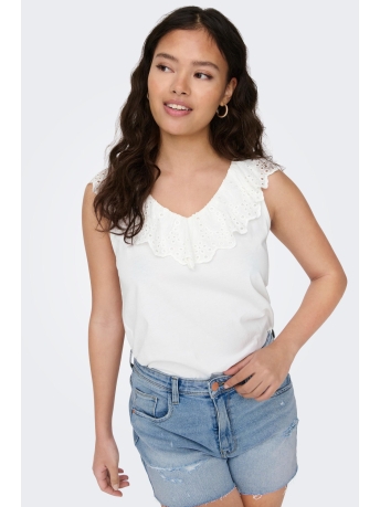 Jacqueline de Yong Top JDYANNIE S/L YOKE ANGLAISE TOP JRS 15295591 Cloud Dancer