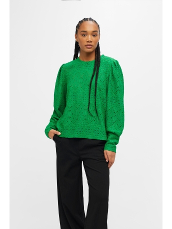 Object T-shirt OBJFEODORA L/S TOP NOOS 23041023 FERN GREEN