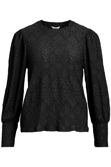 Object zwarte dames t-shirt | Vooraanzicht