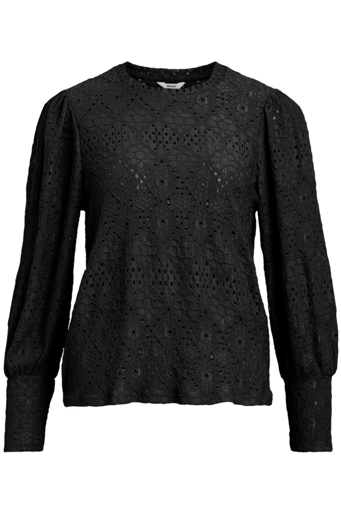 Object zwarte dames t-shirt | Vooraanzicht