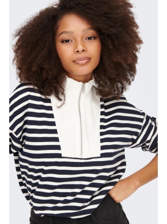 Jacqueline de Yong Trui JDYIVY L/S ZIP HIGHNECK TOP JRS 15277917 SKY CAPTAIN