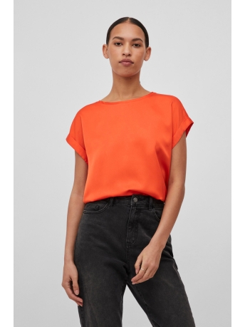 Vila T-shirt VIELLETTE S/S SATIN TOP/SU - NOOS 14059563 TIGERLILY