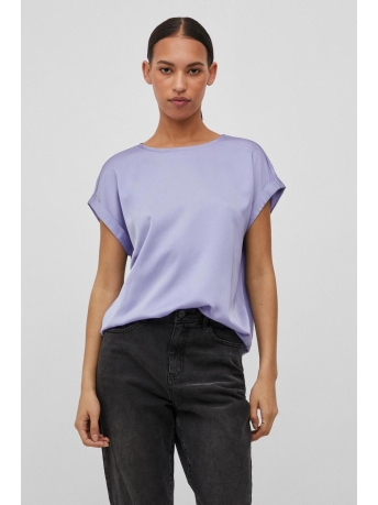 Vila T-shirt VIELLETTE S/S SATIN TOP/SU - NOOS 14059563 Sweet Lavender
