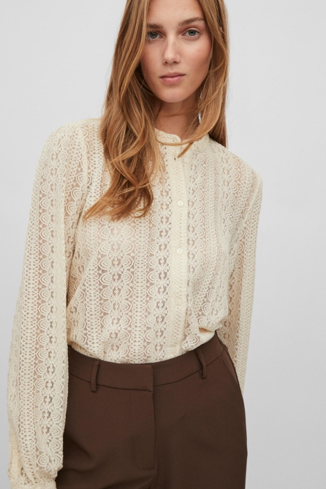 Vila vichikka lace l/s shirt- noos