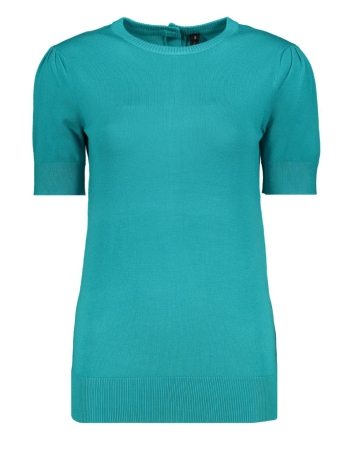 NED T-shirt QUINTY 24 1 2 SS FLAT KNIT 23S1 U106 28 302 TURQUOISE