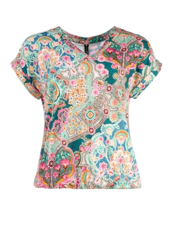 NED T-shirt NOXAN SS DK GREEN MANDALA 23S1 TF034 04 231 DARK GREEN
