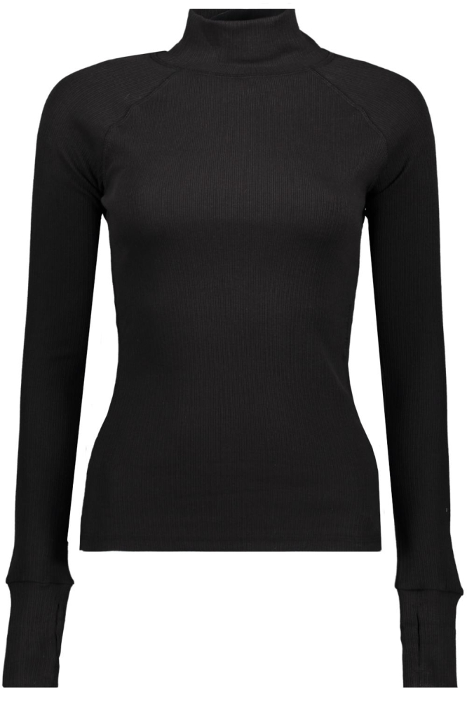 SLIM RIB MOCK LS WMN D23339 D289 Black