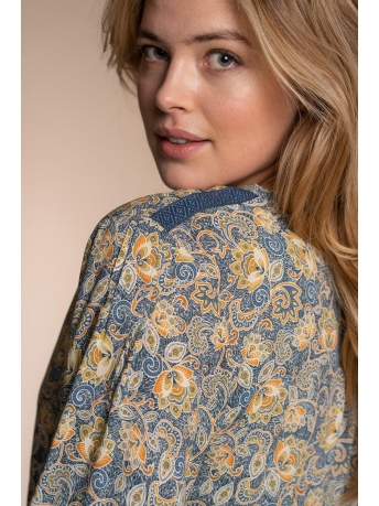 Geisha Blouse TOP FLORAL PRINT 33253 20 Blue/Yellow combi
