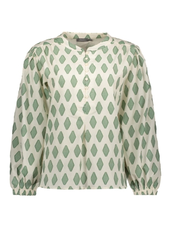 Geisha Blouse TOP 33285 20 Off-white/Green combi