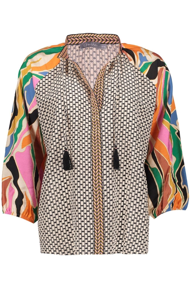 TOP KLEURRIJKE MIX AND MATCH PRINT 33293 20 Off-White/Coral combi