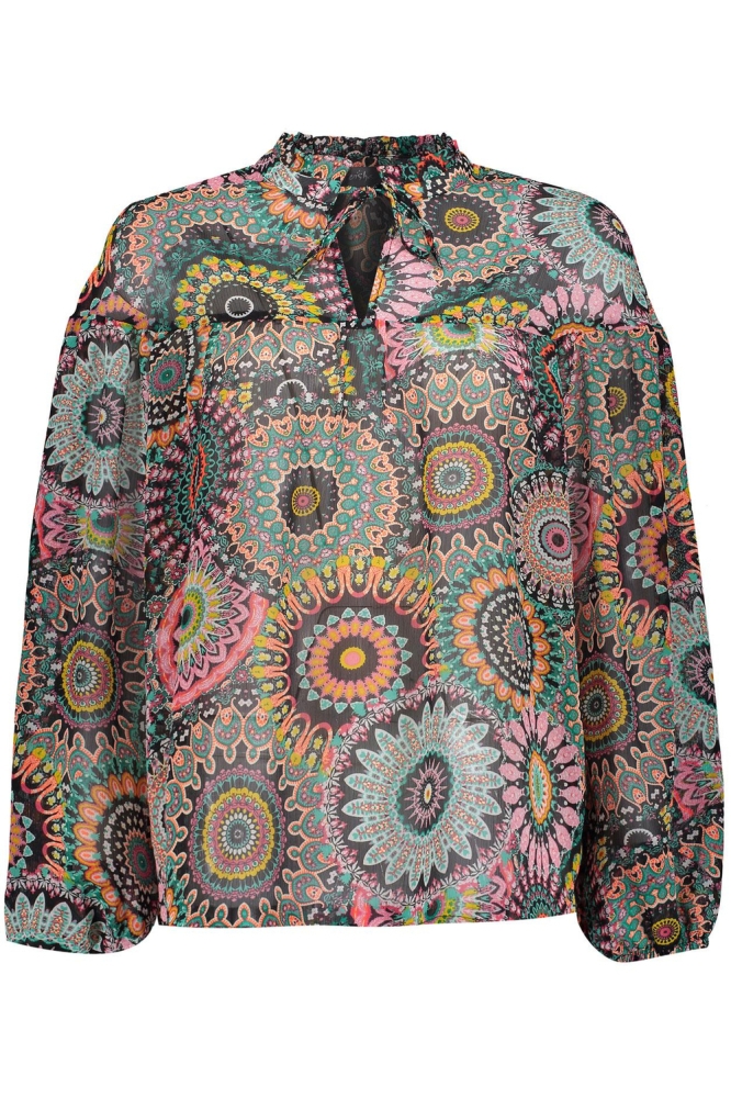 TOP MET GRAFISCHE PRINT 33269 20 Black/Pink combi