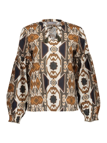 Geisha Blouse TOP MET ETNIC PRINT 33278 20 Sand/Rubber combi