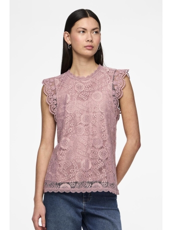 Pieces Top PCOLLINE SL LACE TOP NOOS BC 17120454 WOODROSE