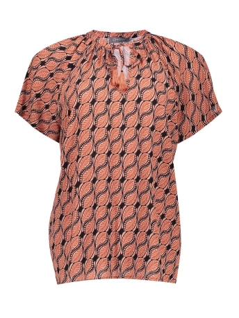 Geisha Blouse TOP GRAFISCHE KETTINGPRINT 33205 20 Light Terra/Black combi