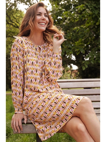 NED Jurk JACKIE 3 4 TULLIPS WOVEN 23S1 SS048 02 110 OKER