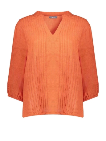 Geisha Blouse TOP INGEWEVEN PLOOI STRUCTUUR 33052 31 Coral