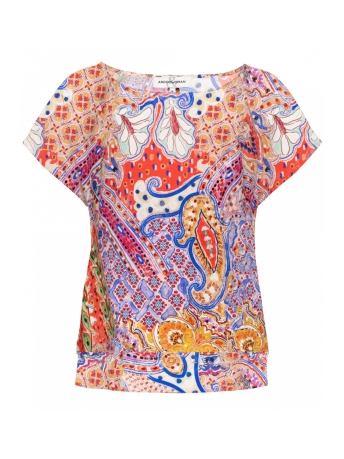 AndCo Woman T-shirt LILLY W COLOR PAISLEY TO218 90250 Z-Sand (Multi)