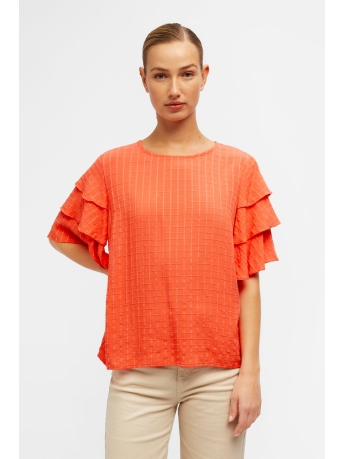 Object Blouse OBJVIVA S/S TOP 120 REP 23038555 Hot Coral